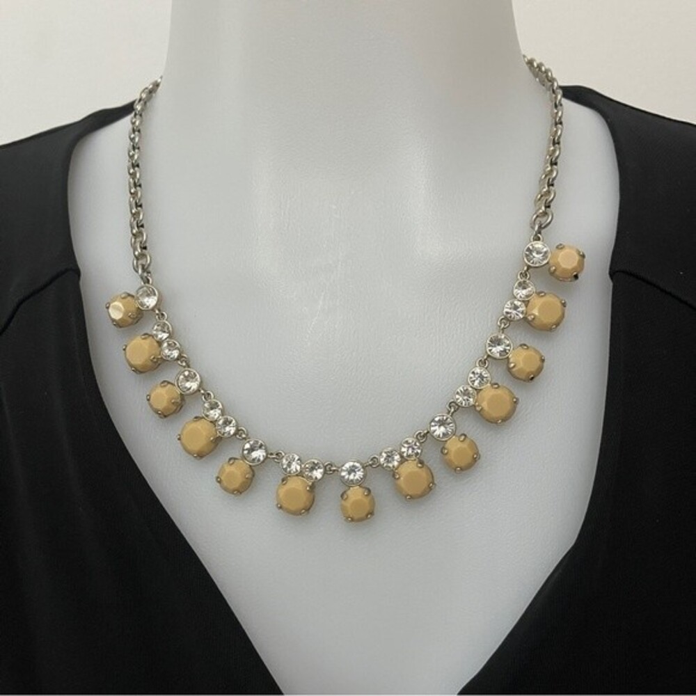 J. Crew Silver & Taupe Statement Necklace